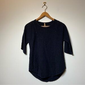 Kanghura USA Linen Blend Gingham Top
